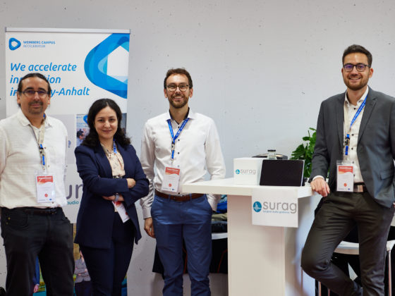 Our team at our booth at the Investofurm.